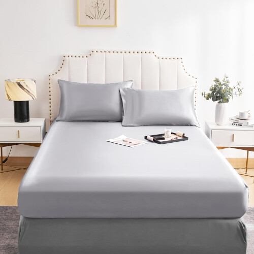 DuShow Satin Fitted Sheet Small Double 4ft