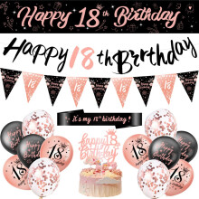 Sunflower-boom Rosegold 18th Birthday Decorations