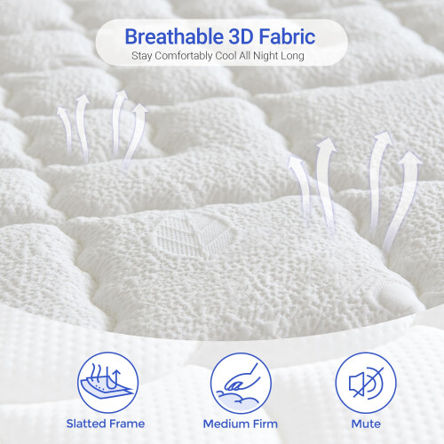 dosleeps King Size Mattress 5FT - 10.2" Extra Thick Memory Foam 1