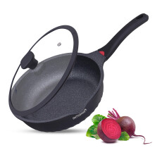 INTIGNIS Deep Non-Stick Frying Pan with Lid – 3-in-1 Sauté Pan, Skillet & Mini Wok – GREBLON Ceramic Coating | Induction Hob Safe