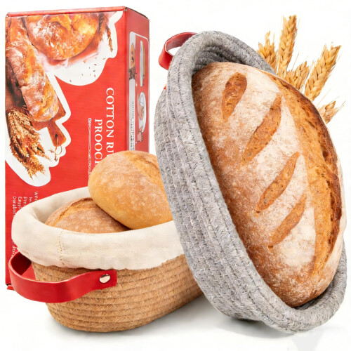 Banneton Proofing Basket - 2 x 10" Oval Round Sourdough Bread Proving