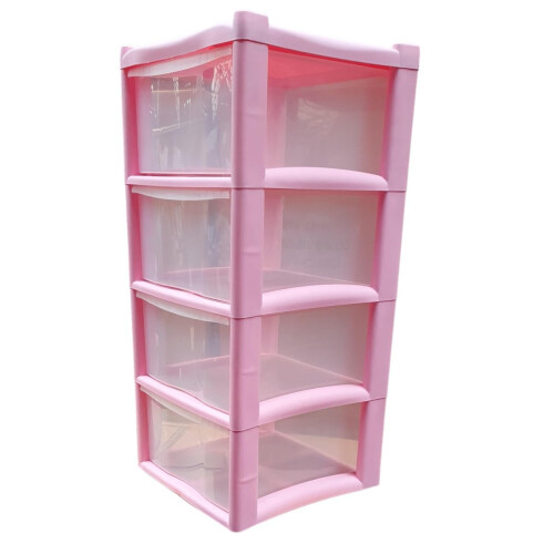 4 Drawer Large Plastic Storage Drawer Tower