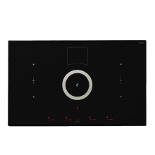 Electric induction hob (4 induction field) with a built-in cooker hood