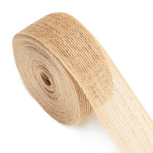 jijAcraft 3.8CM Hessian Jute Ribbon, 10M Natural Craft Burlap Ribbon Roll