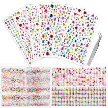 3700pcs Self Adhesive Gem Stickers - Multicoloured Gems for Crafting