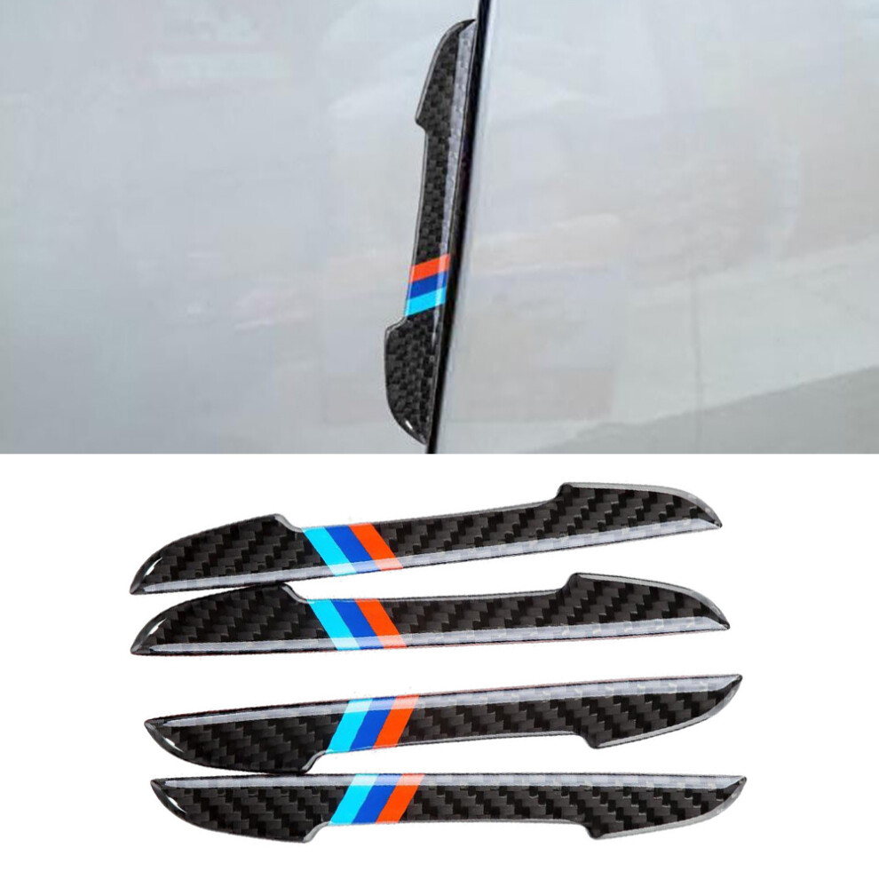 4Pcs ///M Carbon Fiber Sporty Door Scratch Bumper Scuff Decor Stickers For Bmw ?Series 110691645616