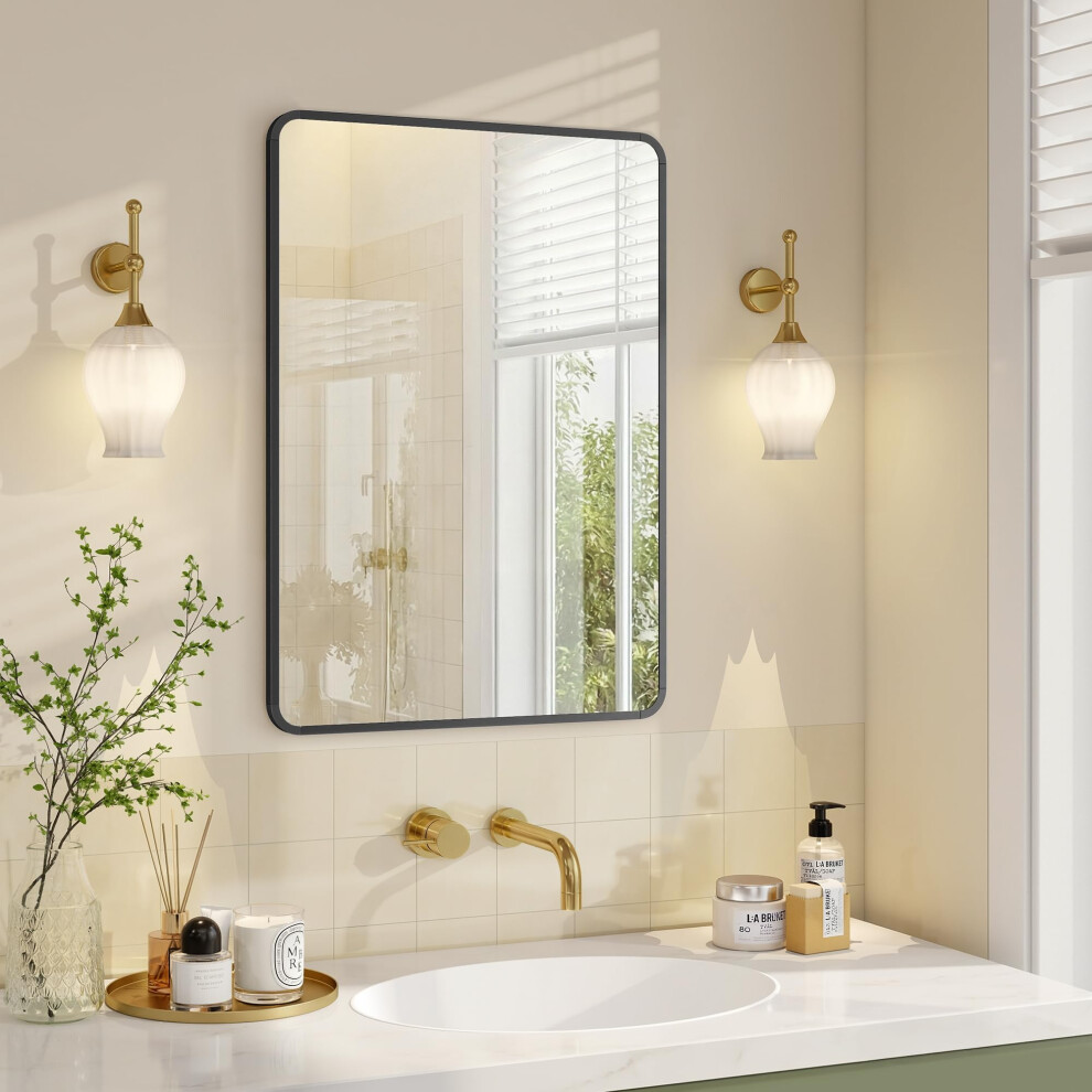 Songmics Bathroom Mirror - Wall Mounted Vanity Mirror - Rectangular