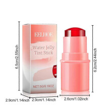 (Coral) Makeup Lip Tint, Milk Jelly Tint, Jelly Blush Stick, Milk Blush, Cooling Water Tint, Sheer Lip & Cheek Stain - Buildable Watercolor Finish