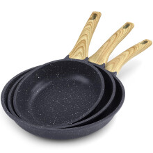 GiPP Nonstick Skillet Frying Pan Set,Grey Granite Non Stick Pans,Omelette Pan with Heat-Resistant Handle,Compatible with All Stovetops,PFOA Free