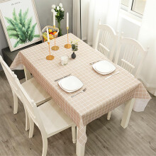 2pcs 137 * 180cm Plastic Tablecloths Waterproof Coffee Checkered PVC