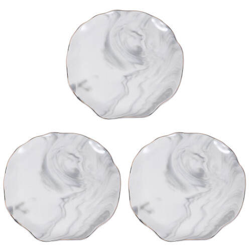 3Stk Nordic Keramik Schmucktablett Marmor Design 1