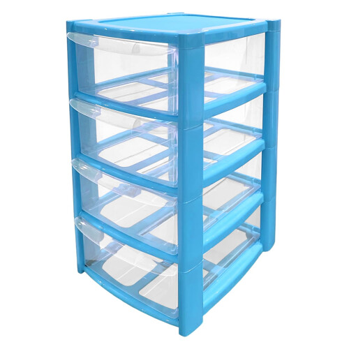 Mini 4 Drawer Plastic Storage Tower
