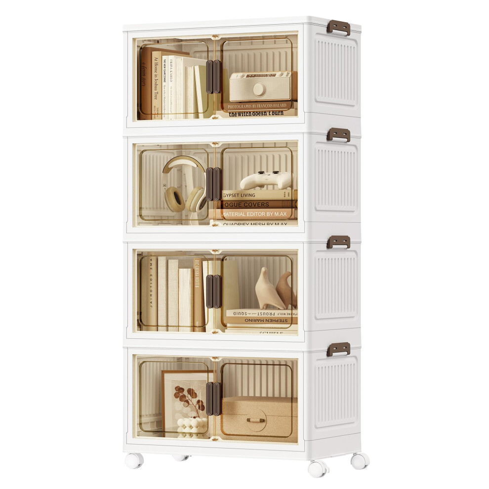 Songmics Storage Boxes With Lid - 4-Tier Stackable Organiser With 1 Li
