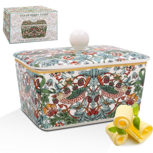 The Leonardo Collection William Morris Strawberry Thief Butter Dishes