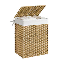 SONGMICS Laundry Basket, 90L Synthetic Rattan Storage Basket with Lid and Handle