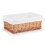 Woodluv Brown Wicker Storage Basket W/Off White Cloth Lining Xmas 1