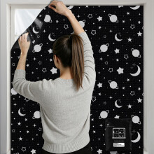 Yelmzir Portable Blackout Blind with Suction Cups, Stick On Blackout Blinds for Windows, Adjustable No Drill Temporary Black Out Blinds for Bedroom,