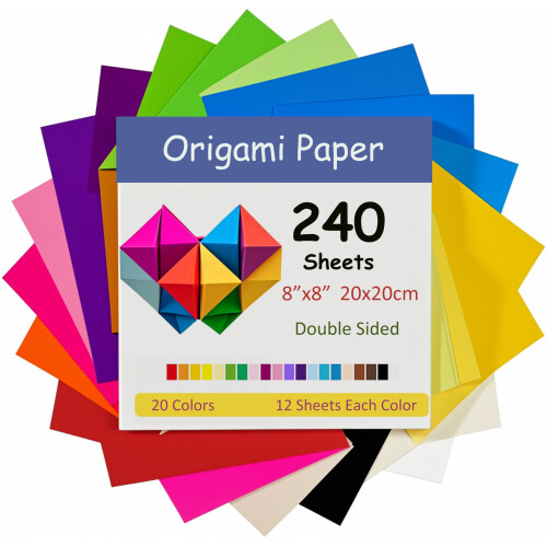 240 Sheets Origami Paper - 20x20 cm/8 Inch