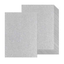 20 Sheets A4 Silver Glitter Cardstock Paper