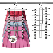 DAMITA Skirt Trouser Hangers with Clips Space Saving Hanging Closet