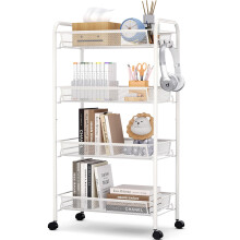 APEXCHASER 4-Tier Rolling Cart - Easy Assemble Mobile Storage Trolley