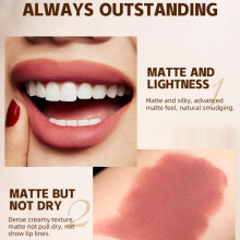 (Matches the image) Velvet Matte Lipstick Lip Gloss Non-stick Cup Easy To Color Nourishing Long Lasting Lipstick Pen Lip Makeup Gift for Women