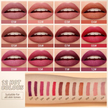 (Matches the image) Velvet Matte Lipstick Lip Gloss Non-stick Cup Easy To Color Nourishing Long Lasting Lipstick Pen Lip Makeup Gift for Women