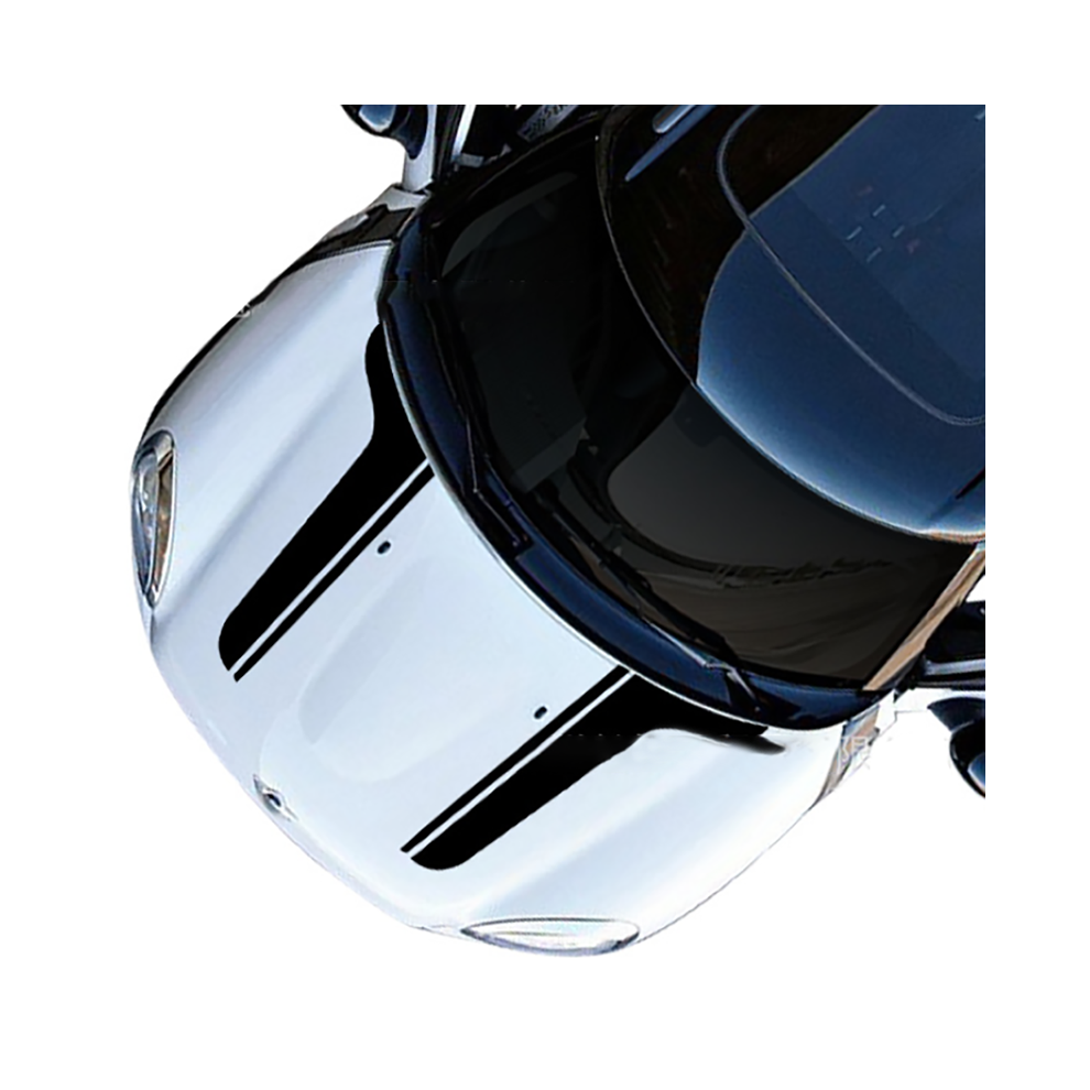 (2) 2Pcs Auto Racing Car Hood Stripes Decal Vinyl Bonnet Sticker Waterproof Black 110691648587