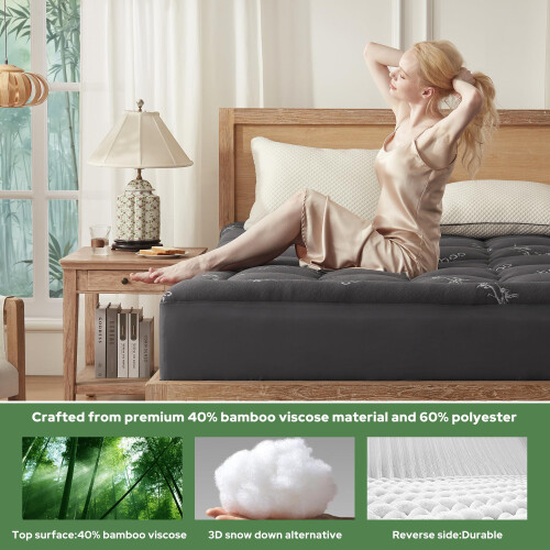 BEDLORE Mattress Topper Double Bed Viscose Derived from Bamboo 2