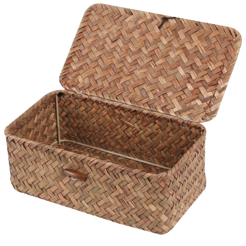 FEIALNDUO Wicker Shelf Baskets with Lid