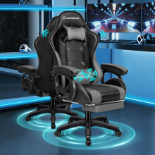 ELFORDSON Gaming Chair with 2-point Massage Lumbar Cushion