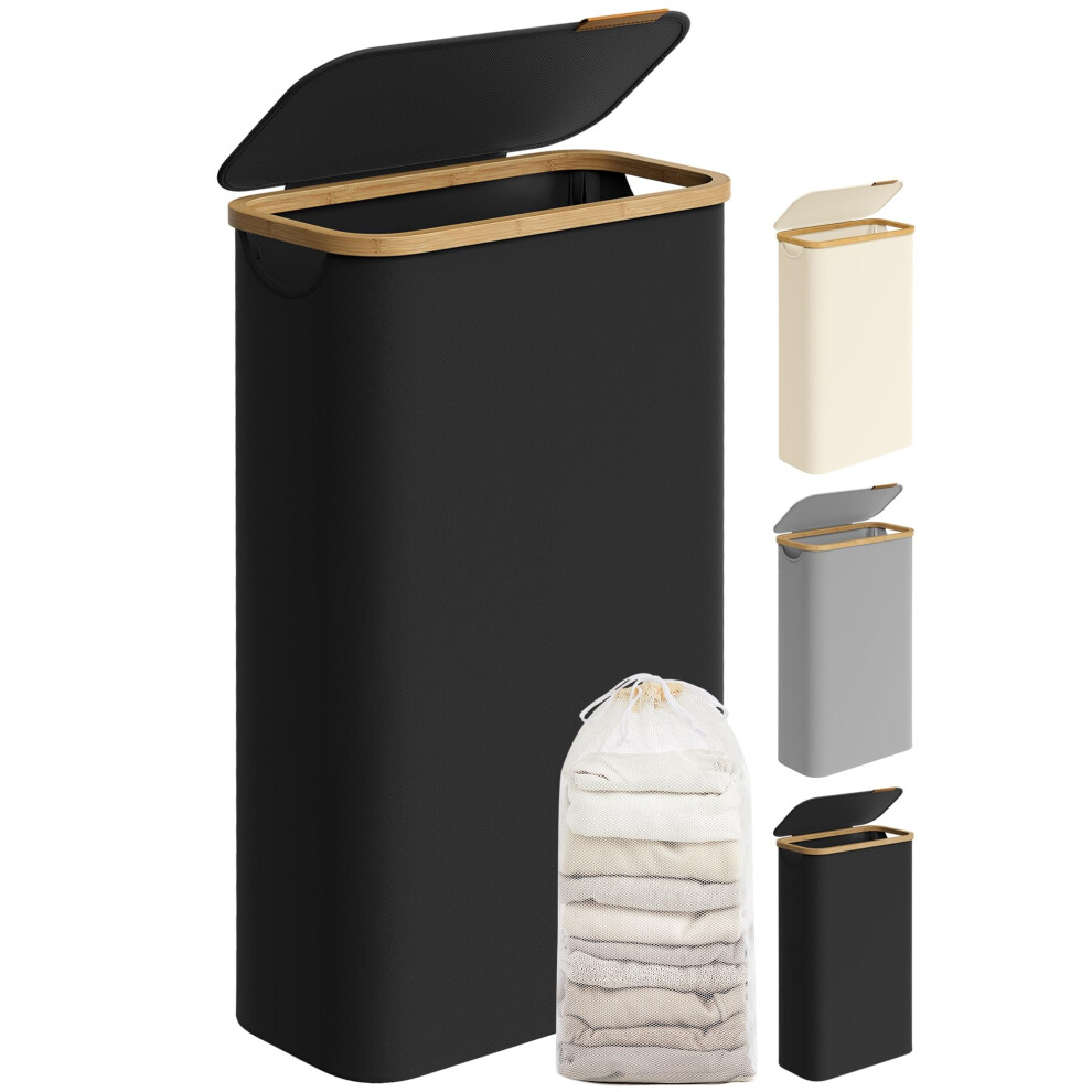 Songmics Laundry Basket With Lid - Slim Laundry Hamper - 65L