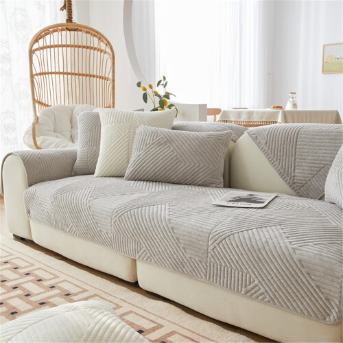 LINGKY Soft Velvet Sofa Covers Washable - Sofa Cushion Covers