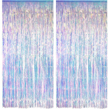 Iridescent Party Streamers Backdrop