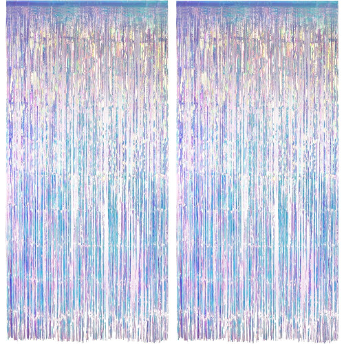 Iridescent Party Streamers Backdrop