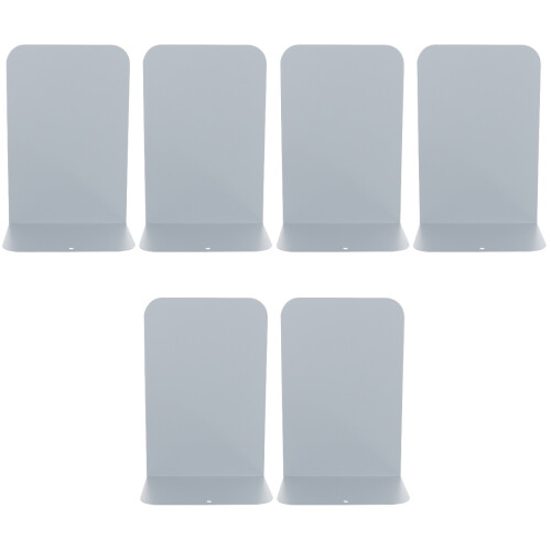 6Stk Graue Metall Buchstützen Für Buchorganizer 2
