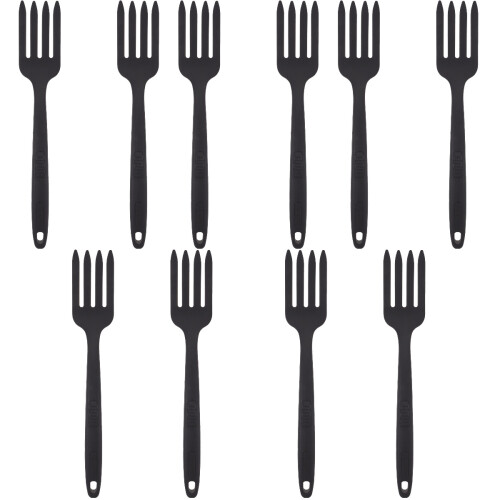 10Stk Schwarze Silikon Gabel Ergonomisch Für 1