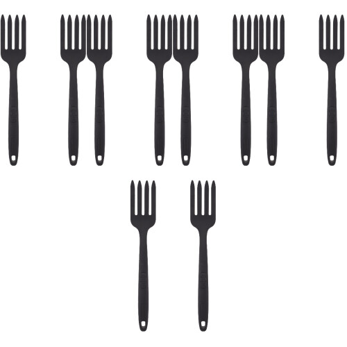 10Stk Schwarze Silikon Gabel Ergonomisch Für 2