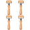 4Stk Reusable Holz Teig Roller Pin Ergonomisch Khaki 4