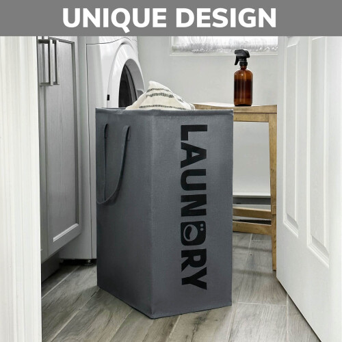 Large Laundry Basket 2-Pack 75L Tall Hampers Collapsible Washing 1