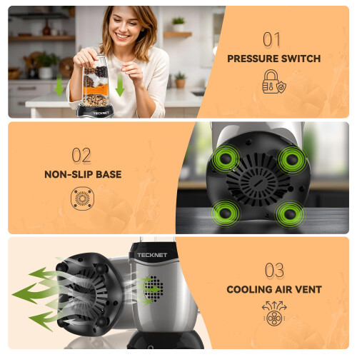 TeckNet TECKNET 600W Powerful Personal Blender Smoothie Maker - 25 2