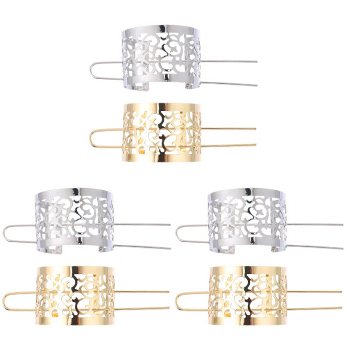 6Stk Haar Cuff Bun Halter Farbecht Haarschmuck Deko Bunt 1