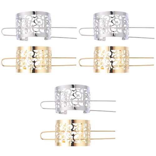 6Stk Haar Cuff Bun Halter Farbecht Haarschmuck Deko Bunt 2