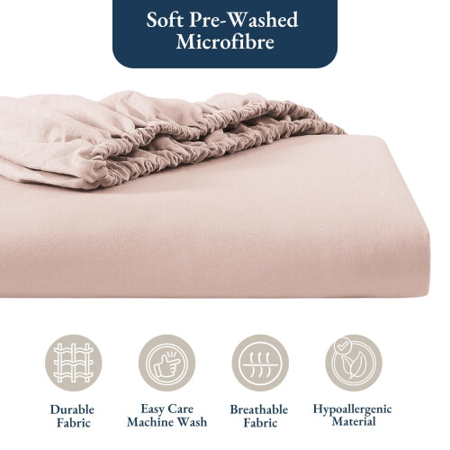 Fitted Sheet Double - Sepia Rose - Pre-Washed 2