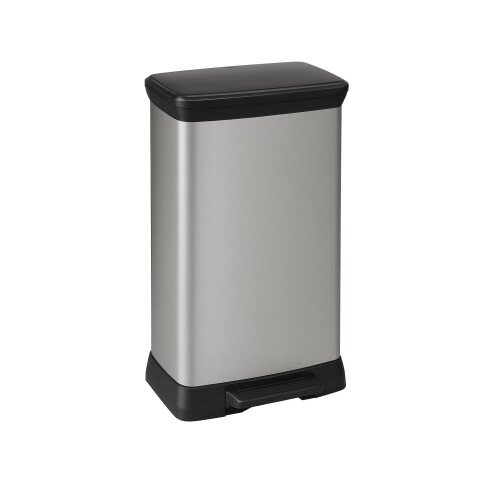 Curver CURVER 50L Kitchen Pedal Deco Bin - 50 Litres - Matt Silver
