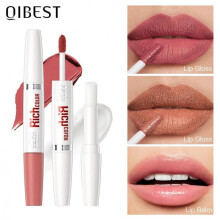 (Matches the image) 8 Colors Double Head Matte Liquid Lipstick Waterproof Long-Lasting Makeup Lip Balm Reduce Lip Fine Lines Lipgloss Cosmetics