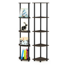 Furinno TURN-N-TUBE Corner Shelf Set of 2 - 5-Tier Corner Bookshelf