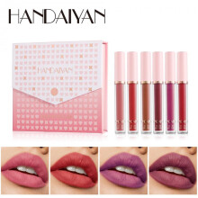 (Matches the image) 6pcs/set Matte Lip Gloss Nourishing Moisturizing Lip Glaze Set Lip Honey High Pigment Non-stick Cup Liquid Lipstick