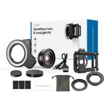 Objectif Macro 10-20x avec Éclairage LED et Pince Universelle pour Appareil Photo HD, Compatible avec pour , pour et Smartphones.