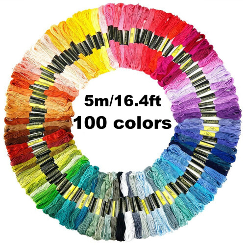 100 Colours Embroidery Threads 5m(6 Strand) - Cross Stitch Thread 1
